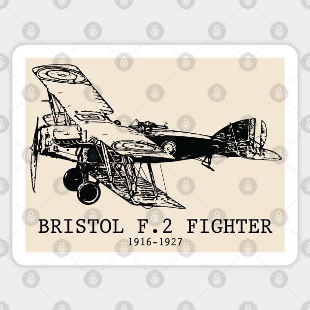Bristol F.2 World War I Biplane Sticker by Lakeric